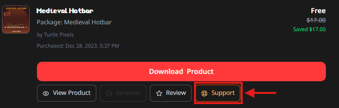 Open support ticket button